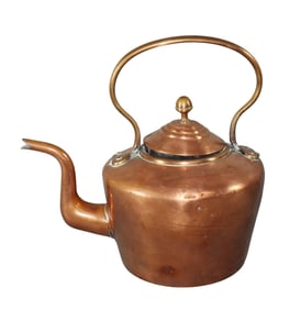 Large Dutch copper tea kettle