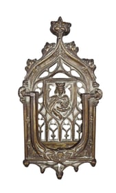 French Gothic revival door knocker in bronze