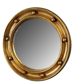 French gilt round butler's mirror