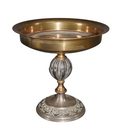 French bronze footed compote with relief hunt scene