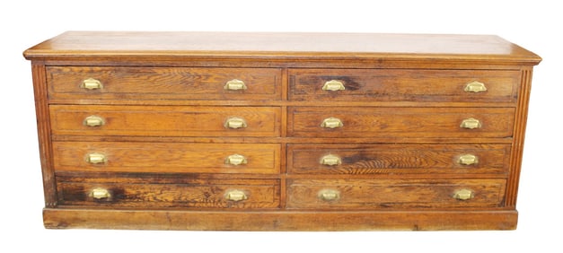 French shop counter island with 8 drawers