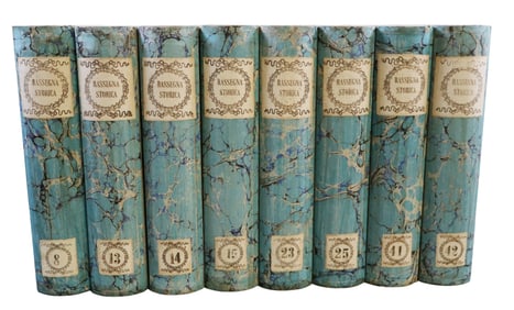 Set of 8 Italian book form folio boxes