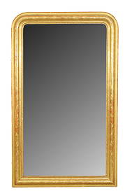 French Louis Philippe gold leaf mirror: French Louis Philippe gold leaf mirror. Late 19th century. 54 3/4"h x 33 1/2"w