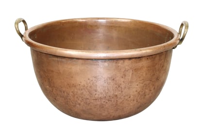 French oversize copper candy vat with bronze handles