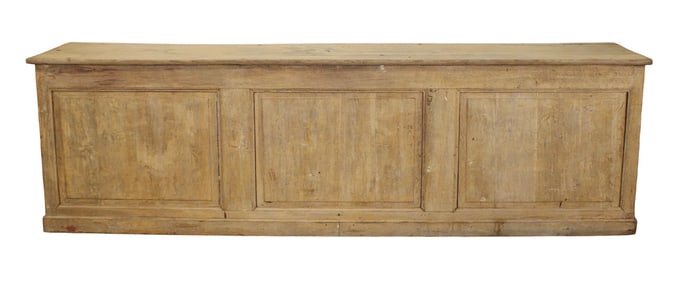 French store counter in bleached oak