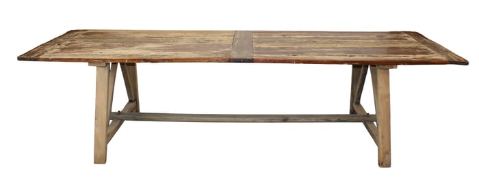 French farmhouse table in pine with plank top