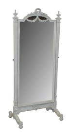 French Louis XVI style cheval mirror with garland