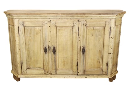 French bleached oak sideboard with canted corners