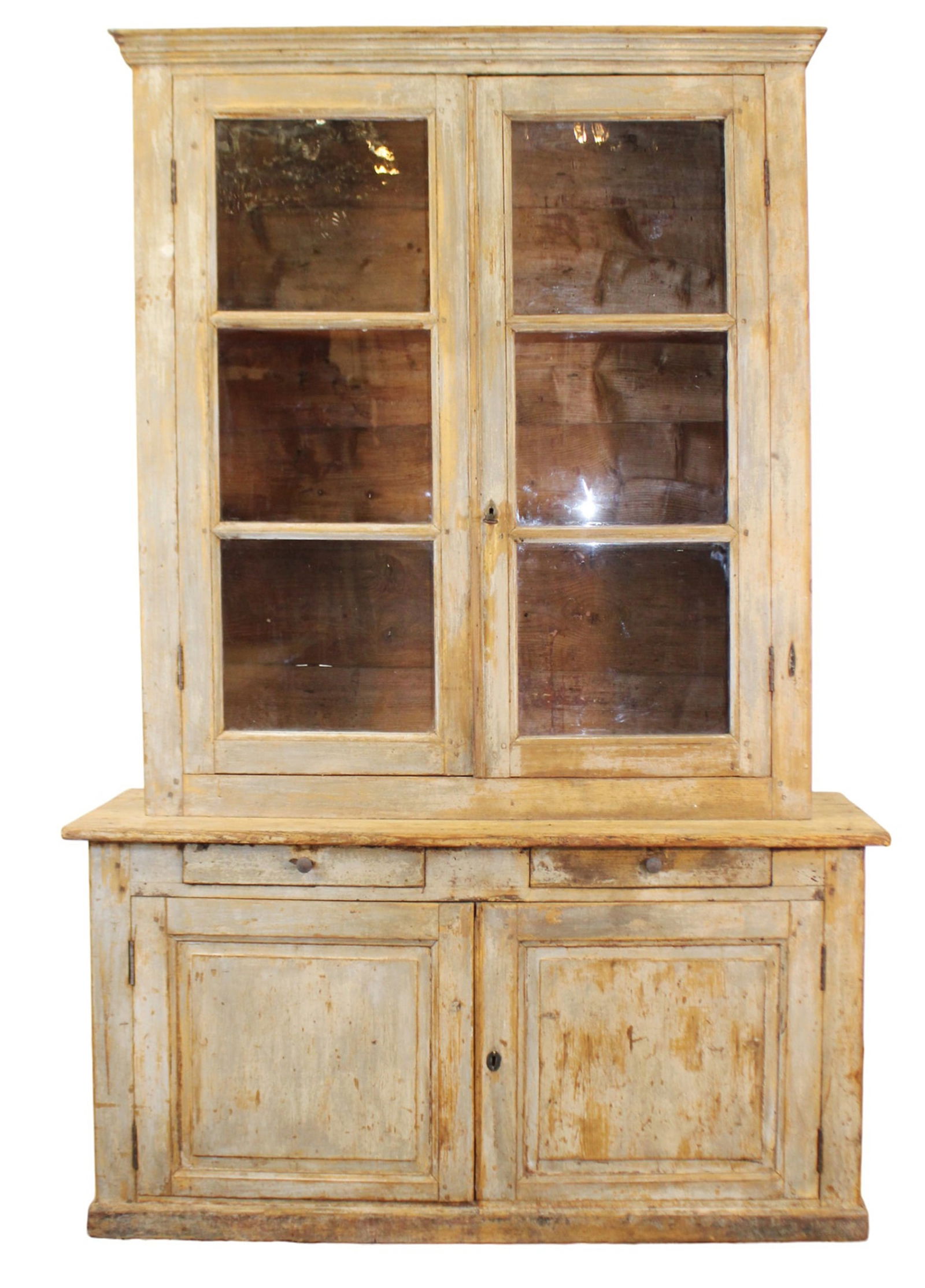 French Louis Philippe farmhouse bookcase with paned glass (1 of 11)