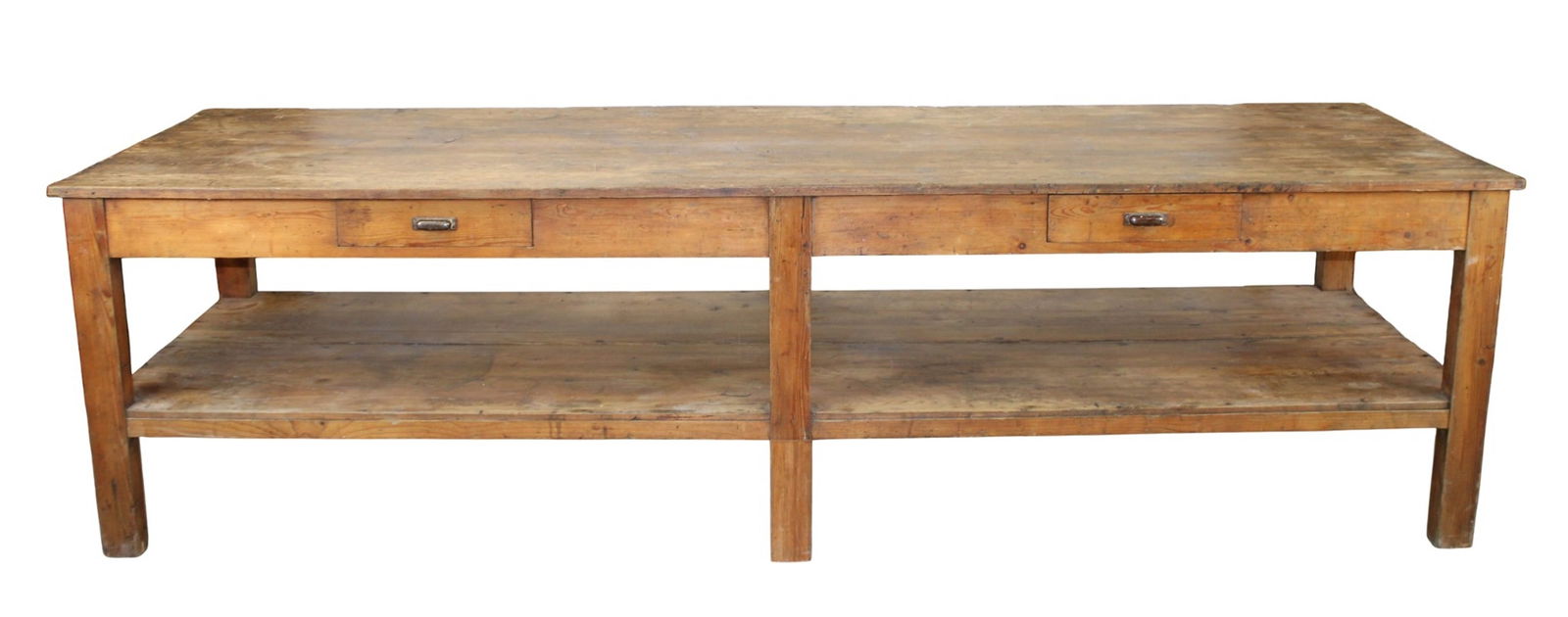 Italian rustic drapers table with 2 drawers (1 of 14)