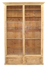 French Louis Philippe 2 door bookcase in pine
