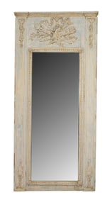 French Louis XVI trumeau mirror with torch and quiver crest