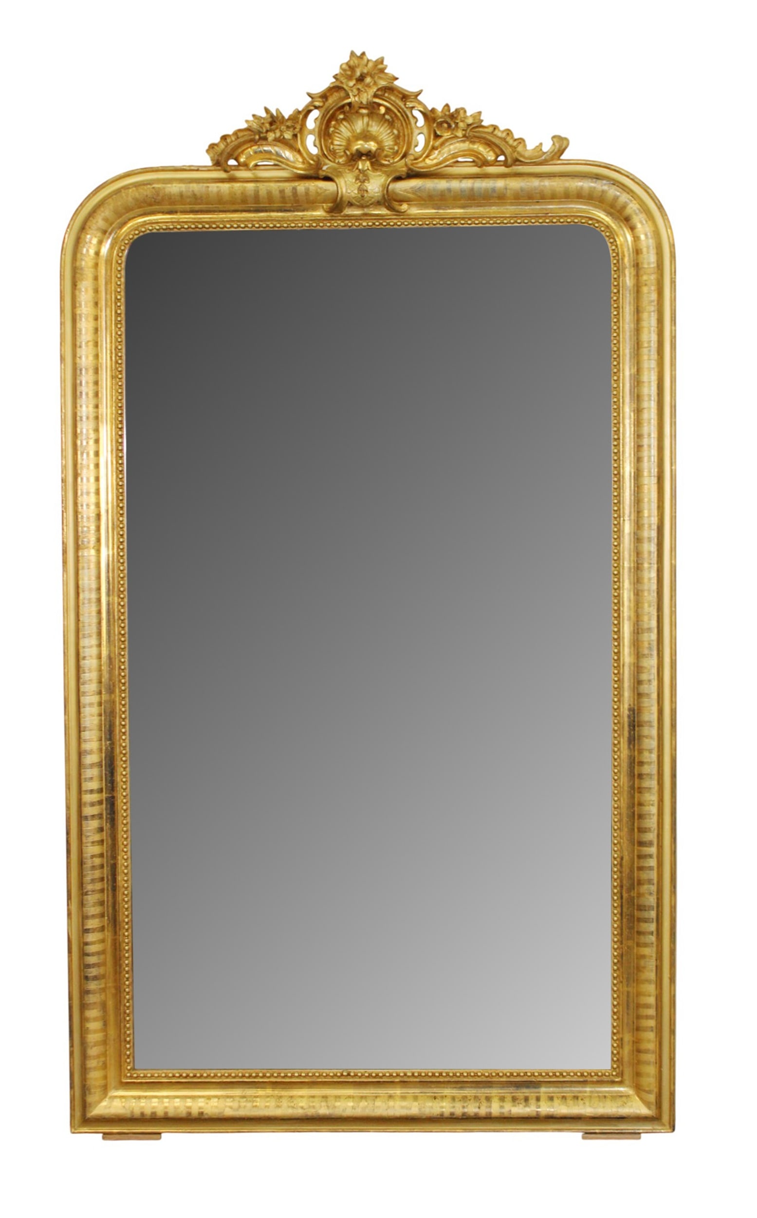 French Louis Philippe gold leaf mirror with carved crest (1 of 8)