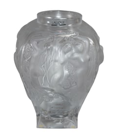 Lalique 1995 dedication vase to Rene Lalique.