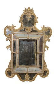 Italian Rococo giltwood parclose mirror