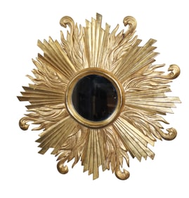 French gold leaf sunburst mirror