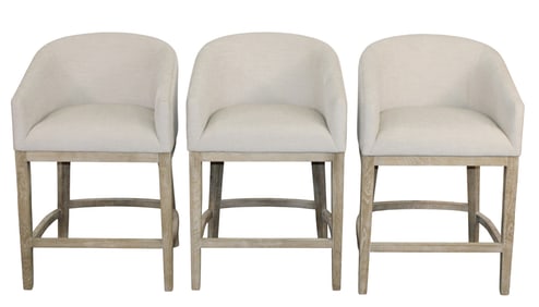 Lot of 3 J. Turner & Co curved back club style counter stools