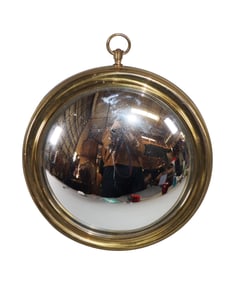 French brass polished brass butler's mirror