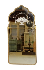 Venetian etched mirror with flowers
