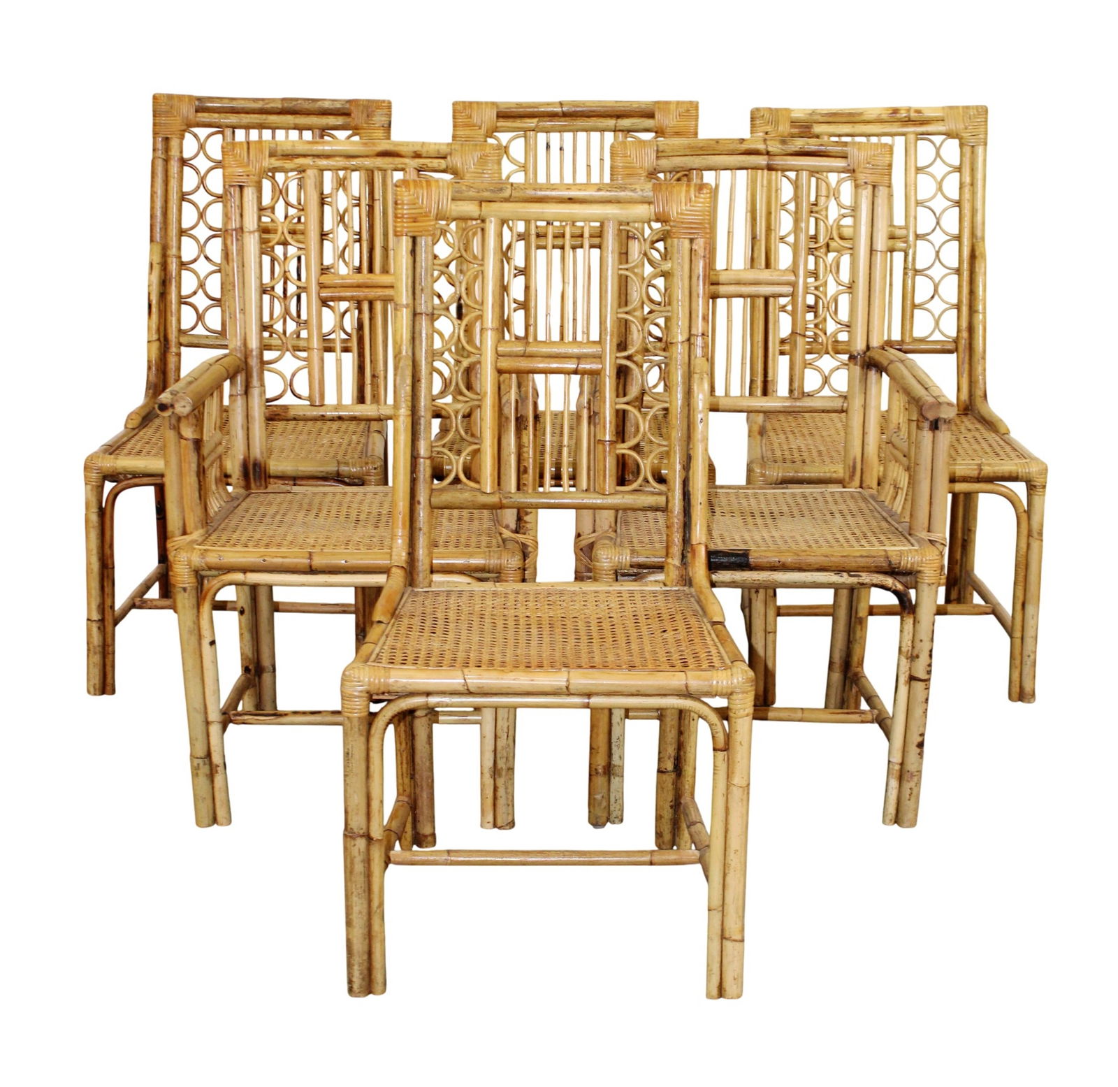 Set of 6 Brighton Pavilion bamboo and cane chairs (1 of 14)