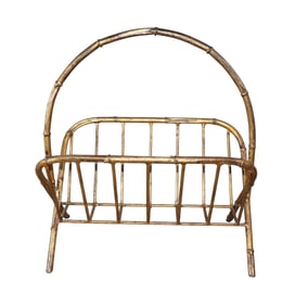 French gilt metal faux bamboo magazine rack