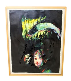 Oil on paper painting "Twelfth Sign" by Jere Allen