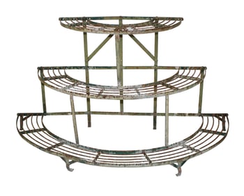 French curved iron 3-tier plant stand