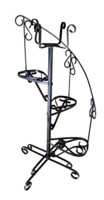Wrought iron spiral tiered plantstand
