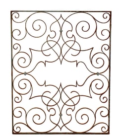 French scrolled iron panel