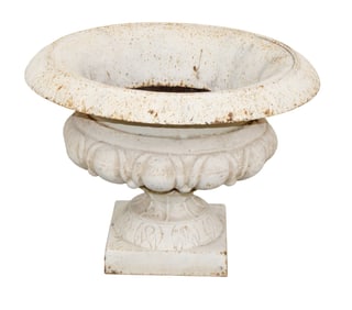 French cast iron pedestal base garden urn