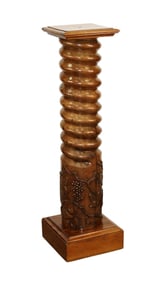 French wine screw mounted as pedestal with grapevines