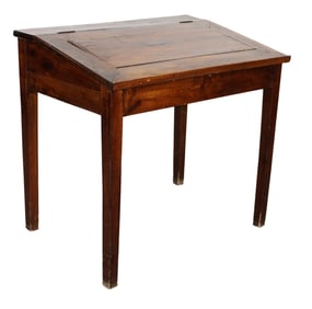 French farmhouse slant top desk in walnut
