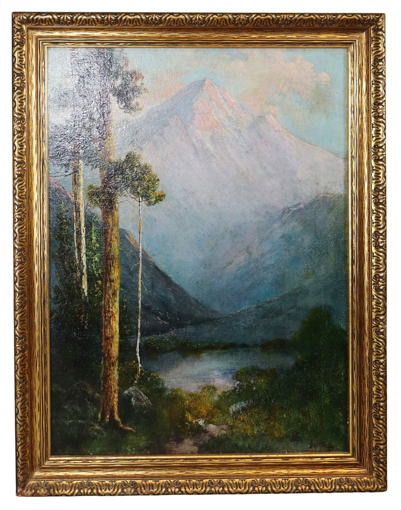 Oil on canvas painting depicting Long Peaks Colorado landscape (1 of 7)
