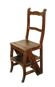 French rustic convertible library ladder chair