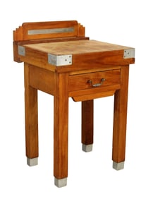 French Art Deco end cut maple butcher block