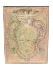 Italian terra cotta coat of arms in relief