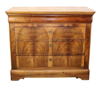 French Louis Philippe commode in burl walnut