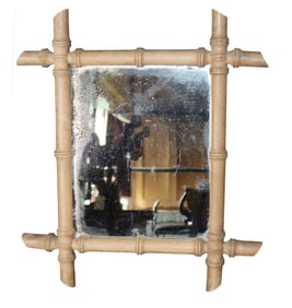 French faux bamboo framed mirror