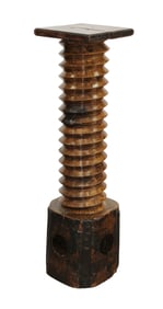 Large French wine screw re purposed as pedestal