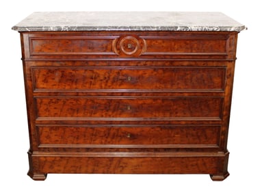 French Louis Philippe commode in mahogany with marble top
