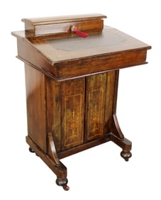 English inlaid davenport desk in mahogany