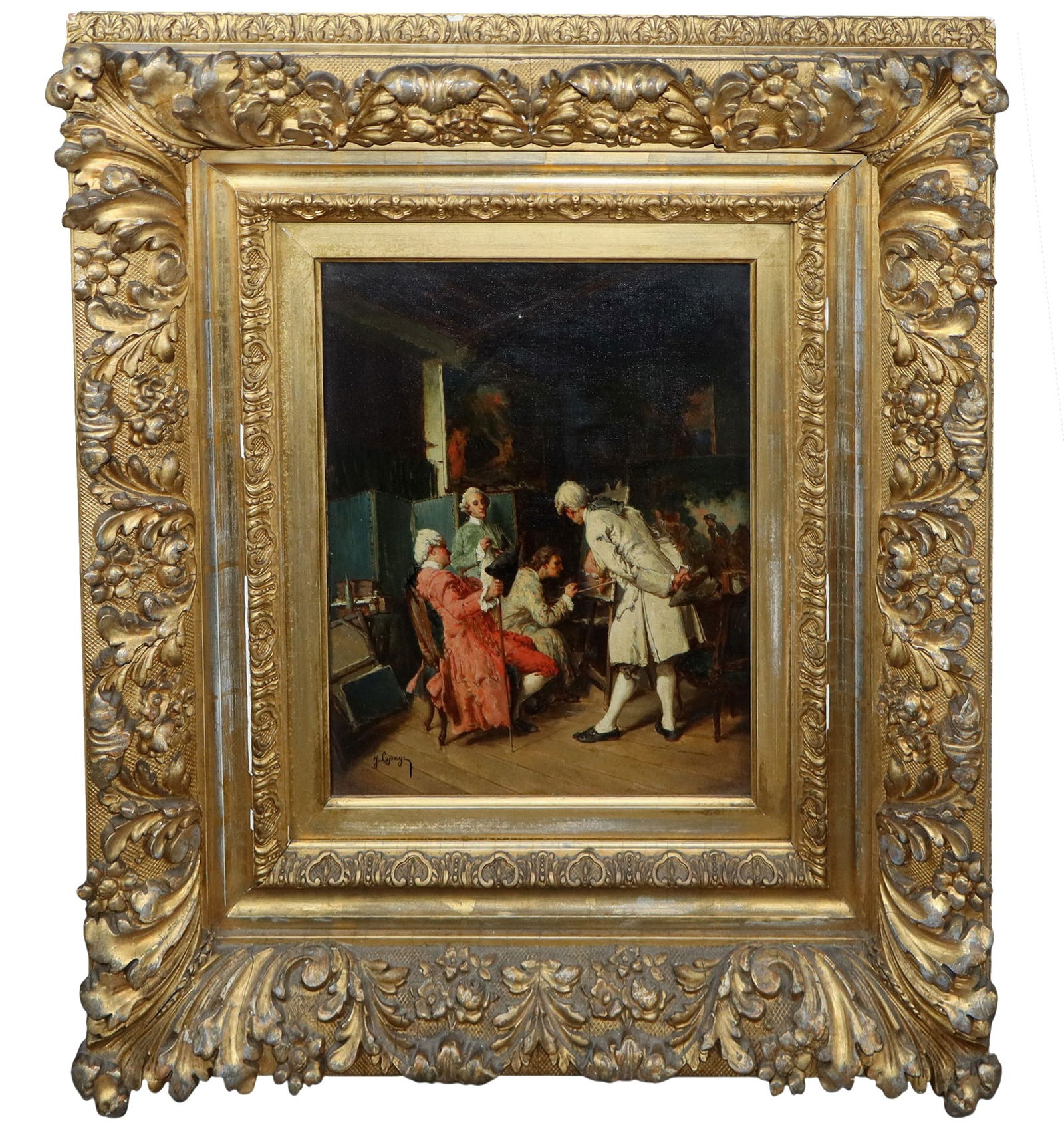 Oil on canvas depicting interior artist studio scene (1 of 11)