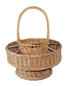 French wicker divided picnic basket