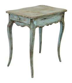 French painted small side table with single drawer