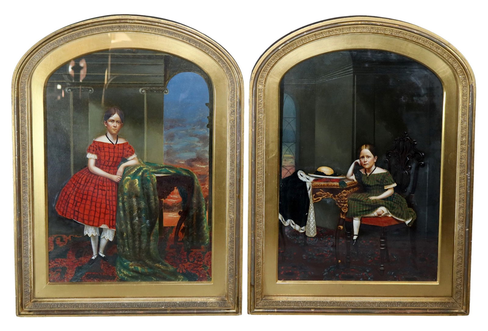 Pair of English portrait paintings of children (1 of 14)