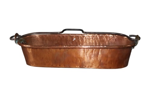 French miniature copper fish poacher