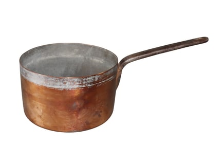 French copper pot with iron handle