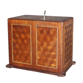 French marquetry miniature sewing box