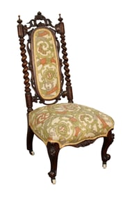 Victorian slipper chair with barley twist