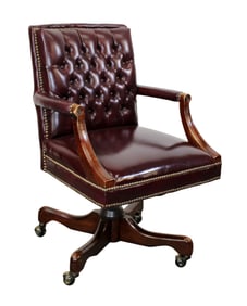 Tufted leather office chair